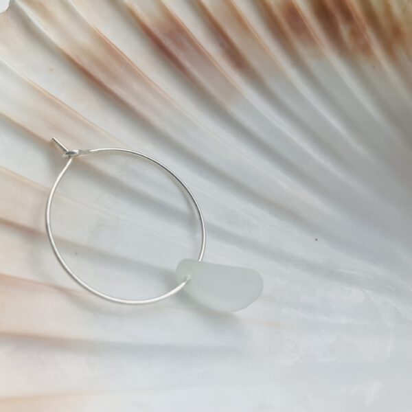 zeeglas wit sterling zilver 925 oorringen