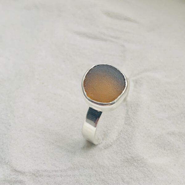 bruin sterling zilver 925 zeeglas ring