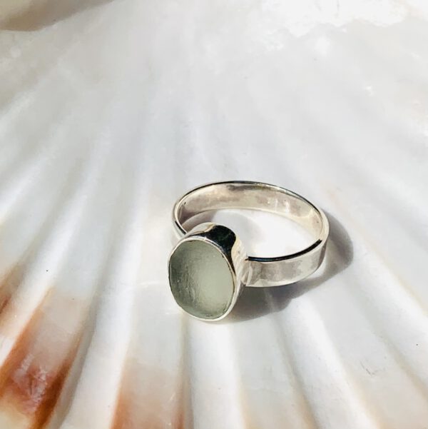 wit sterling zilver 925 zeeglas ring