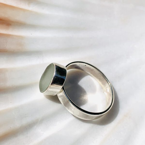 wit sterling zilver 925 zeeglas ring
