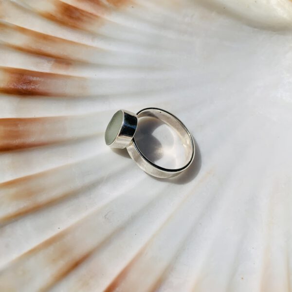 wit sterling zilver 925 zeeglas ring