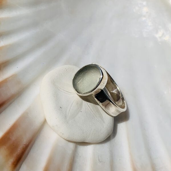 wit sterling zilver 925 zeeglas ring
