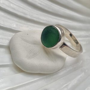 groen sterling zilver 925 zeeglas ring