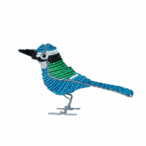 Zijkant blauwe vogel