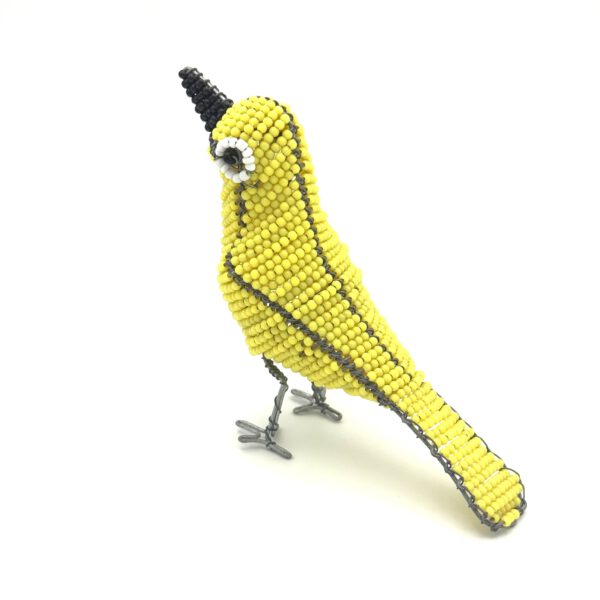 Achterkant gele vogel