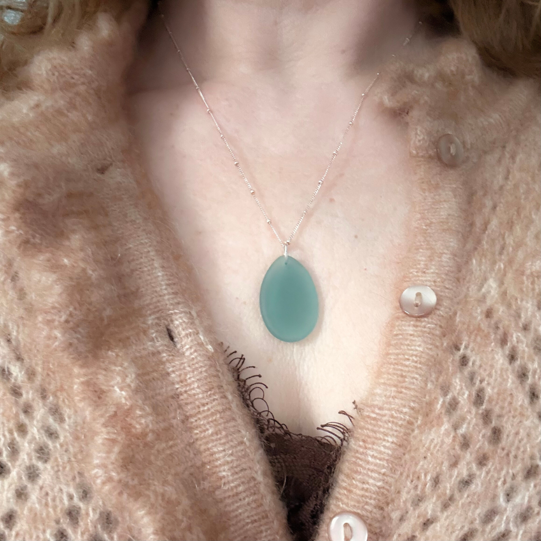 Zeeglas-Blauw-Ketting - Afbeelding 3